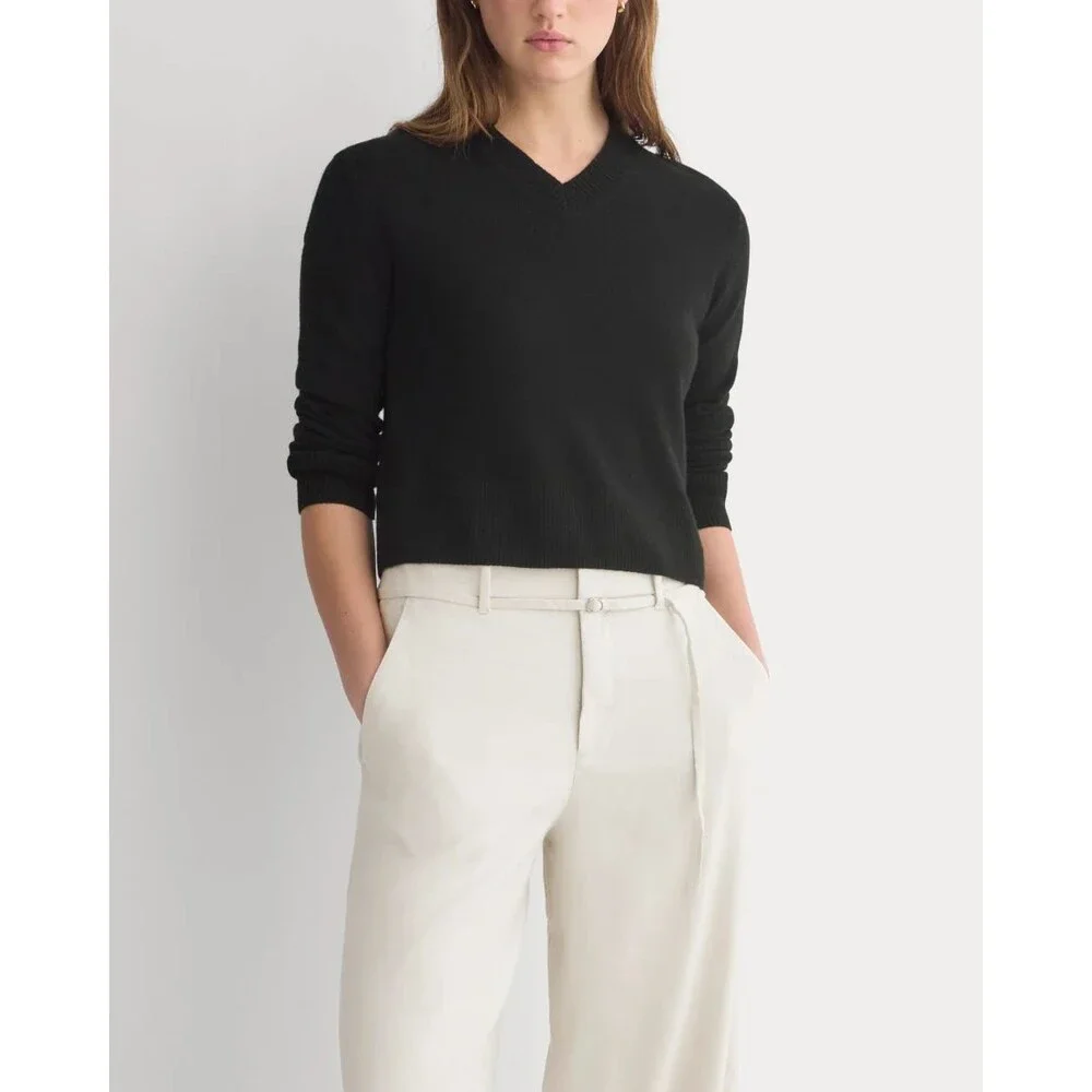 EVERLANE Wide-Leg Belted Pant Stretch Linen Birch 4 LONG Heavyweight NEW CHIC